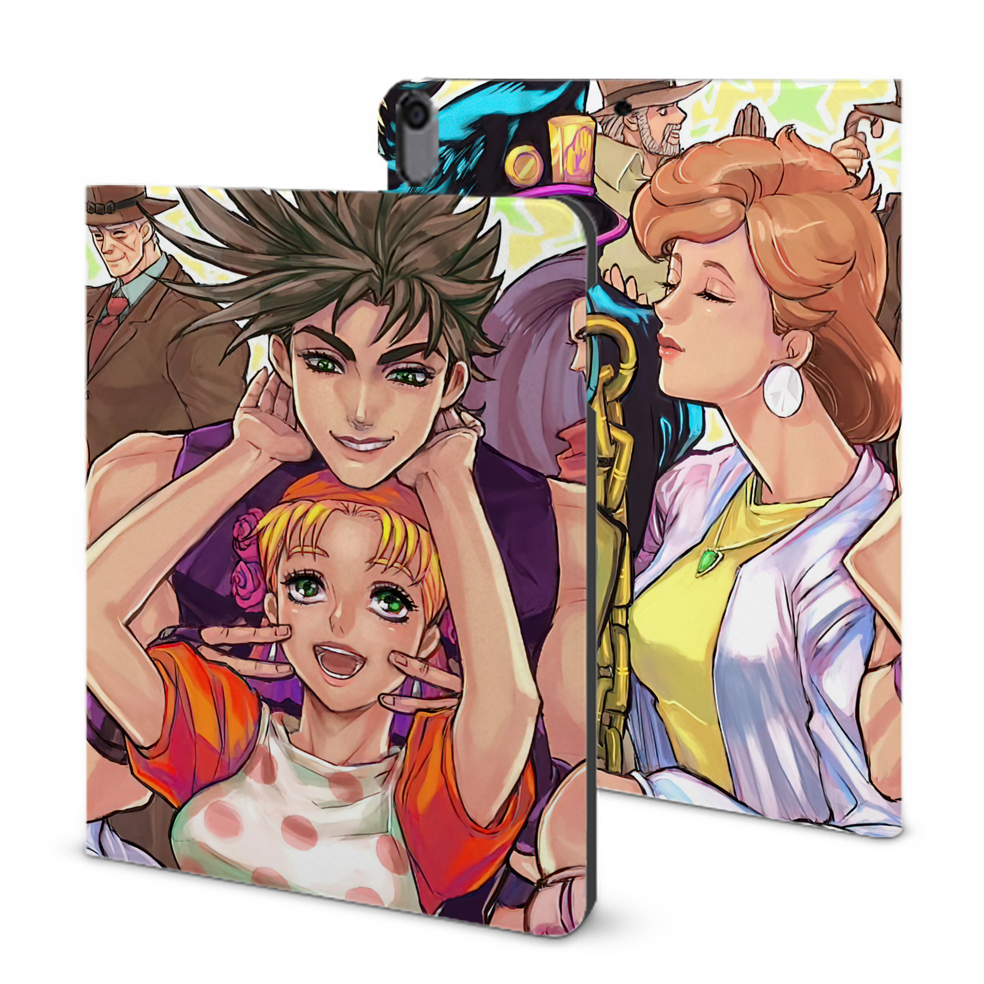 （画像用） ジョジョの奇妙な冒険 JoJo's Bizarre Adventure IPad ケース ブック型 PUレザー TPU 耐衝撃 軽量 薄型 ペン収納なし 全面保護 IPad 各モデル対応